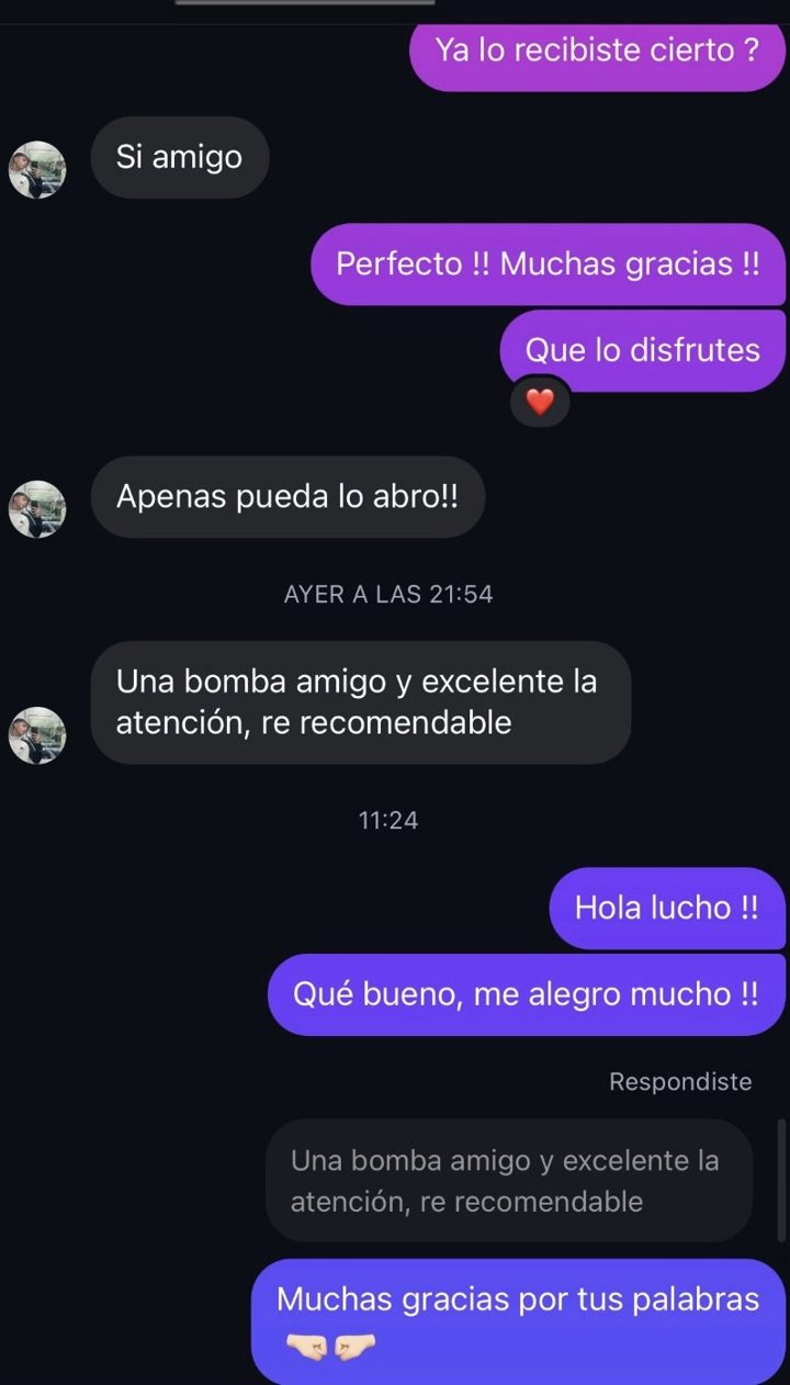 Mensaje de un cliente por WhatsApp