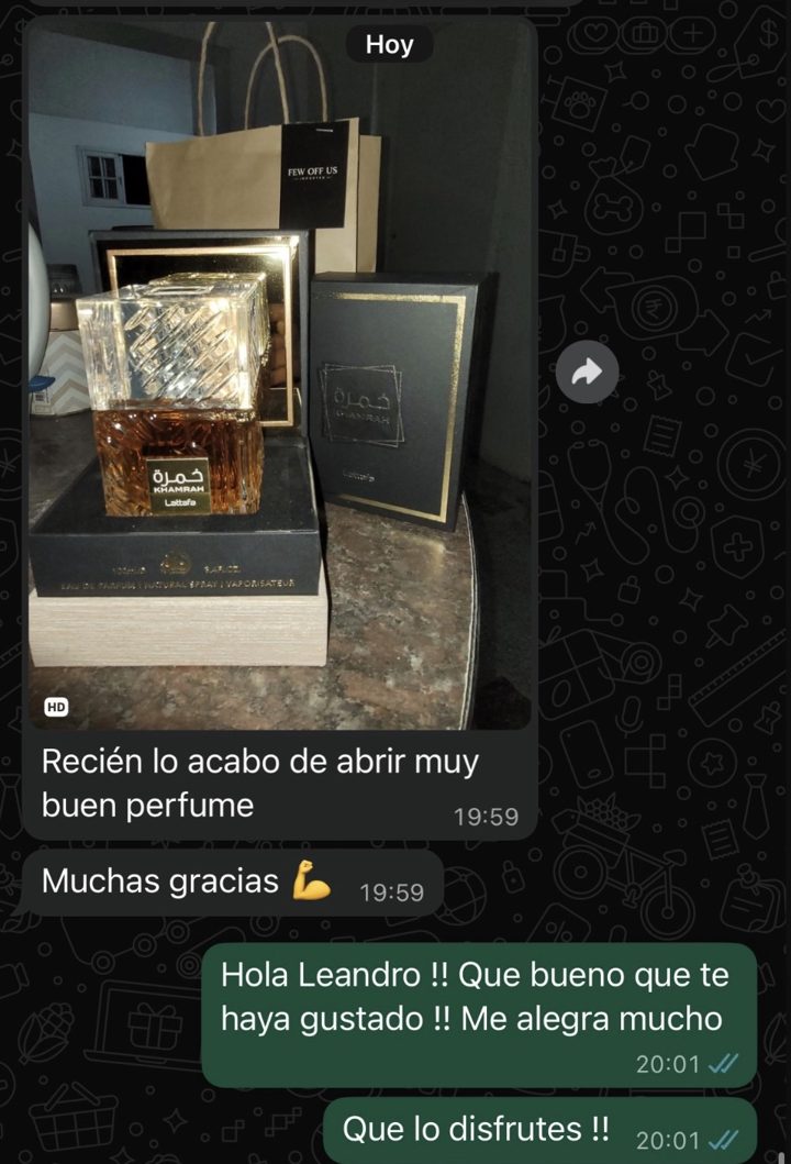 Mensaje de un cliente por WhatsApp